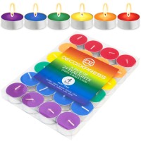 Tealight Candles Multipack Of 200, 100 Or 50, 8 Hours Or 4 Hours Burning Time - Red/White Tea Lights Candles Unscented (Multi 24/4 Hour)