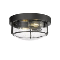 Odeums Flush Mount Ceiling Lights Indoor 2-Light Interior Close To Ceiling Light Indoor Outdoor Hallway Ceiling Light For Kitchen Bedroom Porch Living Room Dining Room (Black, 1 Pack)