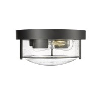 Odeums Flush Mount Ceiling Lights Indoor 2-Light Interior Close To Ceiling Light Indoor Outdoor Hallway Ceiling Light For Kitchen Bedroom Porch Living Room Dining Room (Black, 1 Pack)