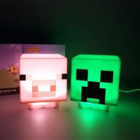 Minecraft Creeper Lamp, Minecraft Night Light, Gamer Lamp, Gaming Decoration Lights With Game Sound, Rechargeable Children'S Night Light, Children'S Night Lamp (Green)