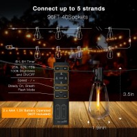 Daybetter 96Ft Outdoor String Led Patio Lights With 40 Shatterproof St38 Edison Bulbs 24V Low Voltage Dimmable String Lights For