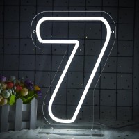 Attneon Number 7 Neon Sign Led Light Up Numbers 7 Neon Lights Number Seven Light For Wedding Birthday Party Anniversary Number L