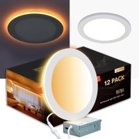 Cycevsun 12 Pack 8 Inch Led Recessed Light With Night Light Canless 8 Wafer Downlight Ceiling Light Ultra Thin Dimmable 5C