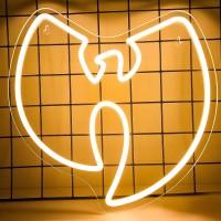 Hip Pop Team Logo Neon Sign Wu Neon Sign Warm White Neon Sign Wall Decor Rap Fans Led Light Sign Neon Light For Bedroom Man Cave