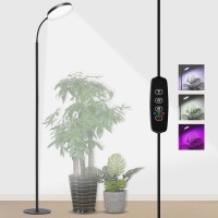 Geciliaoran Grow Light For Indoor Plants Full Spectrum Led Tall Floor Grow Lamp With Stand Halo Height Adjustable Tall Plant G