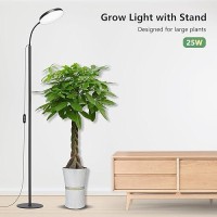 Geciliaoran Grow Light For Indoor Plants Full Spectrum Led Tall Floor Grow Lamp With Stand Halo Height Adjustable Tall Plant G