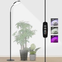 Geciliaoran Grow Light For Indoor Plants Full Spectrum Led Tall Floor Grow Lamp With Stand Halo Height Adjustable Tall Plant G