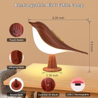 Bird Lamp Night Light 2 Pack, Bird Table Lamp With 3 Lighting Colors & Brightness Dimmable, Rechargeable Bedside Lamp, Small Lamp Light For Kids, Desk Lamp For Bedroom, Living Room, Outdoor Camping