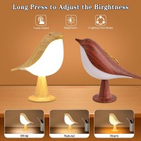 Bird Lamp Night Light 2 Pack, Bird Table Lamp With 3 Lighting Colors & Brightness Dimmable, Rechargeable Bedside Lamp, Small Lamp Light For Kids, Desk Lamp For Bedroom, Living Room, Outdoor Camping