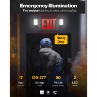 Sunco 6 Pack Black Exit Signs With Emergency Lights Two Adjustable Led Lights 94V0 Fire Resistant Backup Battery 120277V