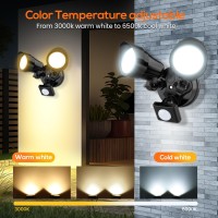 Led Security Lights Motion Sensor 24W 2000Lm Flood Lights Outdoor Motion Sensor With Remote Dimmable Brightness 3000K6500K Cc