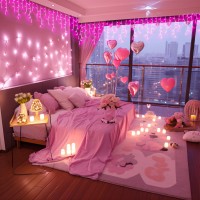 Jmexsuss 400 Led Pink Icicle Lights For Room Decor Connectable Pink String Lights Indoor Outdoor With Remote Pink Christmas Li