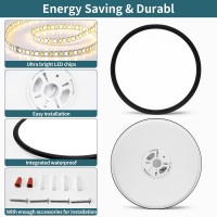 Glowall 154 Inch Led Ceiling Light Fixtures Dimmable With Remote Control 36W 4500Lm Ultra Thin Modern Flush Mount Ceiling L