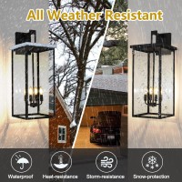 Zsmaiku 30In Extra Large Outdoor Lights For House,Waterproof Exterior Lighting Fixtures,Outdoor Wall Lanterns Without E12 Bulb With Clear Glass Shade,Modern Outdoor Wall Light For Porch Garage Light