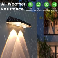 Outdoor Solar Fence Lights 6 Pack Warm White Rgb 7 Color Charging Solar Deck Lights Waterproof Solar Lights For Outside Wall