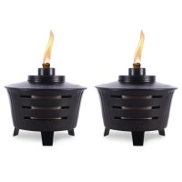 Tiki Brand Mini Pit Table Torch 2Pack Tiki Patio Tiki Table Torch Backyard And Lawn Mini Fire Pit Outdoor Table Black 1