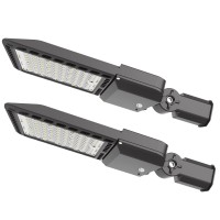 2 Pack 300W Led Parking Lot Light 39000Lm 5000K Adjustable Slip Fitter Mount, Outdoor Commercial Security Lighting Dusk To Dawn , Ip65Waterproof, Super Bright Shoebox Light For Stadium, Street