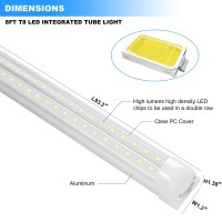 Phiwicsh 8Ft Led Shop Light 10 Pack Hangingsurface Mount 6000Kwhite Light Led Tube Light Plug Play 72W 11520Lm Super Brigh