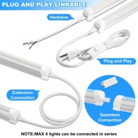 Phiwicsh 8Ft Led Shop Light 10 Pack Hangingsurface Mount 6000Kwhite Light Led Tube Light Plug Play 72W 11520Lm Super Brigh