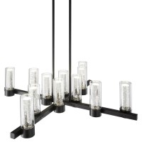 Victory 12 Lights Chandelier, Integrated Led, Dimmable, Matte Black(D0102Hge4Cv)