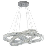 DetailsThis crystal Elegance LED chandelier is a timeless piece that adds perfect dash of modern decor to any home Finesse Decors chandelier features three round rings that can be adjusted to your liking allowing you to create the perfect decor to feature