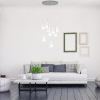 9 Lights Modern Glass Globes Chandelier Integrated Led, Dimmable , Adjustable(D0102Hge42G)