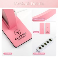 Charme Princesse 30In Half Moon Lamp 48W Half Moon Nail Desk Lamp 1600 Lumen Led Lash Light 3 Color Temperature Lash Lamp For La