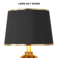 Cironi Ceramic Table Lamps,Nordic Light Luxury Ceramic Bedside Table Lamps,Black Gold Edge Desk Lamps With Black Drum Fabric Shade, For Living Room, Bedroom,33