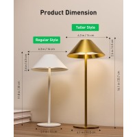 Bojim Gold Table Lamp Cordless Rechargeable Battery Operated Lamps For Home 3 Color Stepless Small Dimmable Touch Lamp Wirele