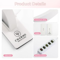 Charme Princesse 30In Half Moon Lamp 48W Half Moon Nail Desk Lamp 1600 Lumen Led Lash Light 3 Color Temperature Lash Lamp For La