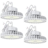 Hyperlite 150W 4Pack High Bay Led Lights 150W 21 000Lm140Lmw 5000K Cri80 110V Dimmable Ul Listed Hanging Hook Safe 5 Cable