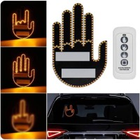 Funny Car Finger Light with RemoteLed Gesture Hand LightWarning Reminder Lights Gifted Car Accessories Fun Truck Accessories