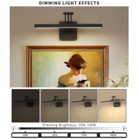 Pasoar Hardwired Picture Light Dimmable Led Picture Lights For Paintings 157 Inch Black Metal Body Wall Pictures With Adjust