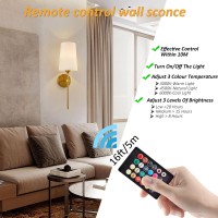 Cckzqyr Battery Operated Wall Sconces Wall Sconces Sets Of 2 Rechargeable Wall Lights With Remote Control Dimmable Detachable