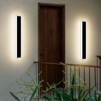 Daoseolo 2 Pack Modern Outdoor Wall Light 118Inch Wall Sconces With 3 Lights Color 3000K4500K6000K Ip65 Waterproof Minimali