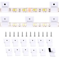 Tendist 100 Pcs Outdoor Led Strip Light Mounting Clips Self Adhesive With Screws Mounting Holder Cable Wires Organizer Clips Fo