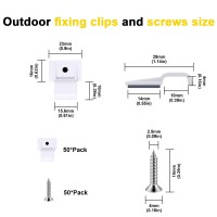 Tendist 100 Pcs Outdoor Led Strip Light Mounting Clips Self Adhesive With Screws Mounting Holder Cable Wires Organizer Clips Fo