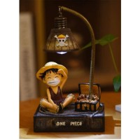 Zonewd Anime Figures One Piece Luffy Cute Anime One Piece Luffy Figure With Night Lamp Action Figures Lightweight Toys Gift For Home Garden Decor