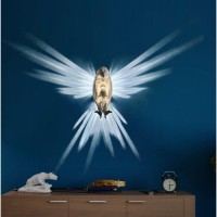 3D Animals Led Wall Light,Magical Owl Wall Lamp, 3D Illusion Night Light With Hologram Effect, Creative Bald Eagle , Night Owl & Lion Head Wall Lamps, For Stairway, Hallway, Kitchen (Bald Eagle)