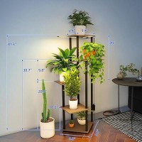 Barrina Plant Stand With Grow Lights Full Spectrum 5 Tier Potted Corner Plant Shelf With Grow Lights Panel Dimmable 24W 3 X 8