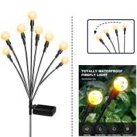 Moenergy Solar Garden Lights, New Upgraded Leaf Design 2 Pack 10 Leds Solar Firefly Lights, Solar Garden Lights Outdoor Waterproof, Firefly Lights Solar Outdoor Decorations For Patio Yard