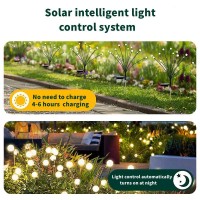 Moenergy Solar Garden Lights, New Upgraded Leaf Design 2 Pack 10 Leds Solar Firefly Lights, Solar Garden Lights Outdoor Waterproof, Firefly Lights Solar Outdoor Decorations For Patio Yard