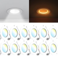 Sunco 12 Pack 6 Inch Led Recessed Lighting Retrofit With Night Light 2700K3000K4000K5000K6000K Selectable Dimmable Can Lig