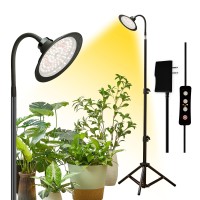 Yadoker Halo Grow Light Full Spectrum Led Floor Plant Light For Indoor Plants Grow Lamp With 8H12H16H Timer 10Level Bright