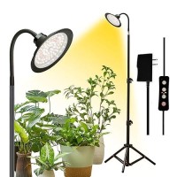 Yadoker Halo Grow Light Full Spectrum Led Floor Plant Light For Indoor Plants Grow Lamp With 8H12H16H Timer 10Level Bright