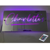 Hadefa Acrylic Led Mirror, Personalized Name Mirror, 15X7 Inches, Multi Color Lighting, Wall Decoration