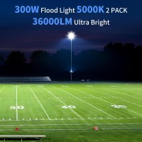 Isuerfy 300W Led Flood Light Outdoor With Plug2000W Eqv 36000Lm Ultra Bright Security Lights Ip66 Waterproof Exterior Plug I