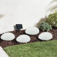 Johoo Set Of 4 Solar Lights Outdoor Waterproof Solar Pebble Rock Garden Lights Decorative With Cool White Led