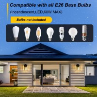 Okeli 2 Pack Dusk To Dawn Outdoor Wall Lights Exterior Waterproof Lantern Front Porch Sconce Lighting With Water Ripple Glass