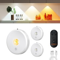 Mekkleon Puck Lights With Remote Control 2000Mah Rechargeable Under Counter Lighting 3 Color Temperatures Dimmable Under Cabinet